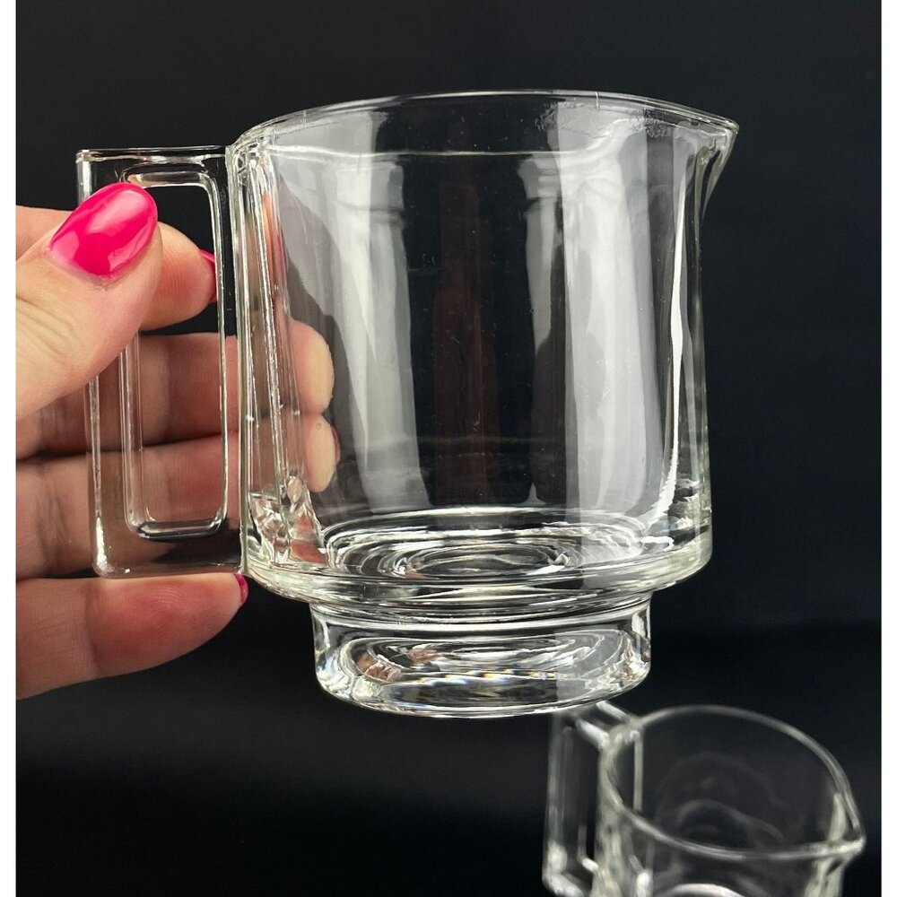 Vintage Fidenza Italy glass creamer, clear glass Joe Colombo, Mid Century 1960s